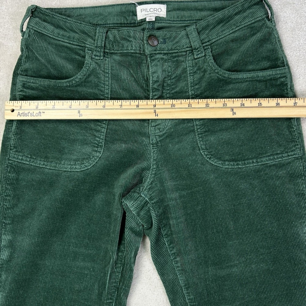 Pilcro Anthropologie Green Corduroy Bootcut Pants Sz 29 Fall Forest Flare - Picture 7 of 12